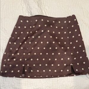 Le Lis Brown Polka Dot Mini Skirt